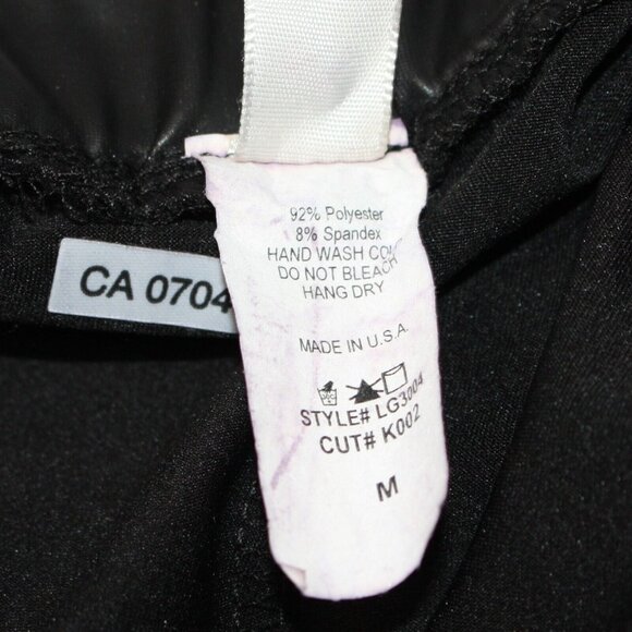 Miss Pinky Women's Faux Leather Black Leggings with Inset Lace Sides size M NWT - Picture 7 of 7